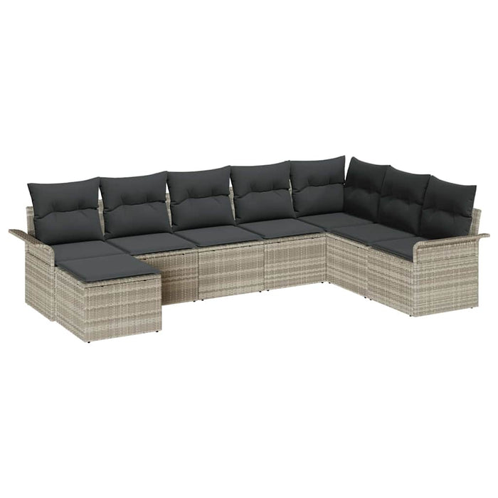 Set de canapele pentru grădină 8 pcs Gri deschis Rattan poli - WALTI WALTI