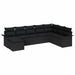 Set de canapele pentru grădină cu pernă 8 pcs Negru Rattan poli - WALTI WALTI