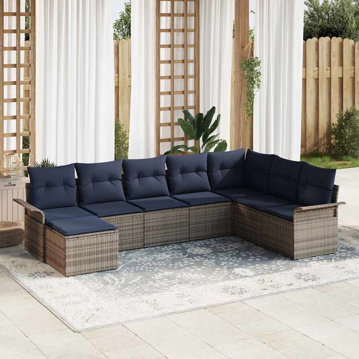 Set de canapele pentru grădină 8 pcs Gri deschis Rattan poli - WALTI WALTI