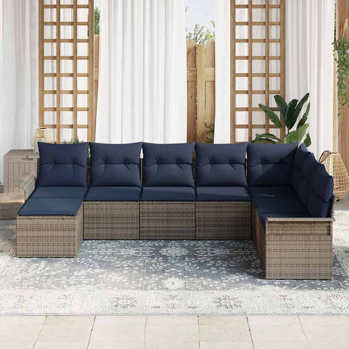 Set de canapele pentru grădină 8 pcs Gri deschis Rattan poli - WALTI WALTI