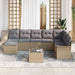 Set de canapele pentru grădină cu pernă 9 pcs Negru Rattan poli - WALTI WALTI