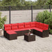 Set de canapele pentru grădină cu pernă 9 pcs Maro Rattan poli - WALTI WALTI