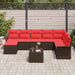 Set de canapele pentru grădină cu pernă 9 pcs Maro Rattan poli - WALTI WALTI