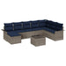 Set de canapele pentru grădină cu pernă 9 pcs Gri Rattan poli - WALTI WALTI