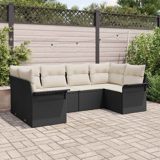 Set de canapele pentru grădină cu pernă 6 pcs Negru Rattan poli - WALTI WALTI
