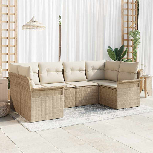 Set de canapele pentru grădină cu pernă 6 pcs Bej Rattan poli - WALTI WALTI