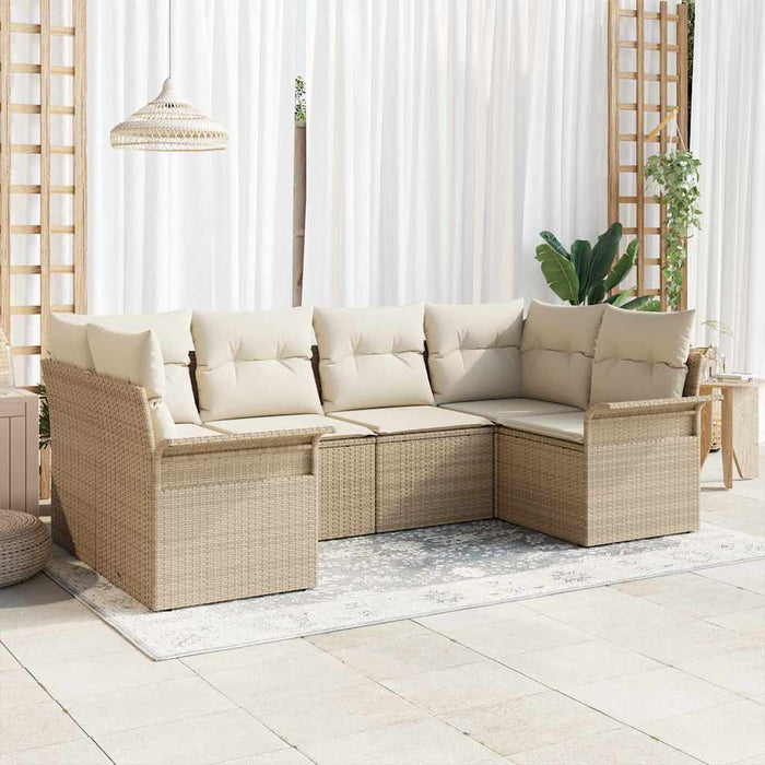 Set de canapele pentru grădină cu pernă 6 pcs Bej Rattan poli - WALTI WALTI