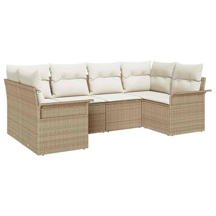 Set de canapele pentru grădină cu pernă 6 pcs Bej Rattan poli - WALTI WALTI
