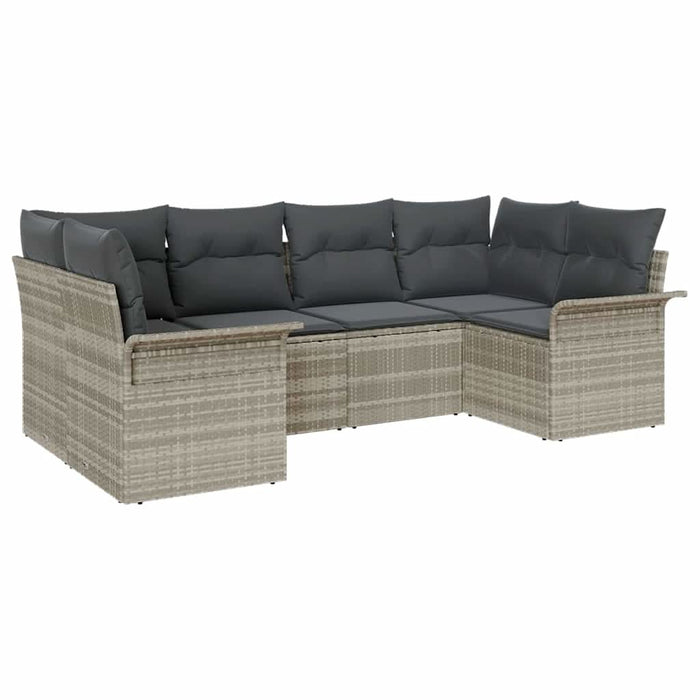 Set de canapele pentru grădină 6 pcs Gri deschis Rattan poli - WALTI WALTI