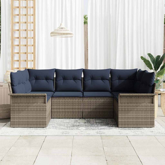 Set de canapele pentru grădină 6 pcs Gri Rattan poli - WALTI WALTI