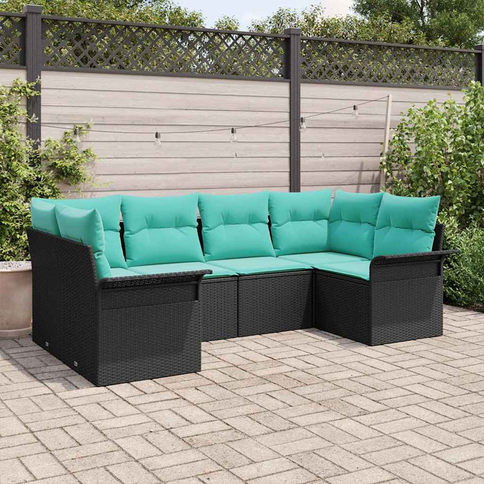 Set de canapele pentru grădină 6 pcs Negru Rattan poli - WALTI WALTI