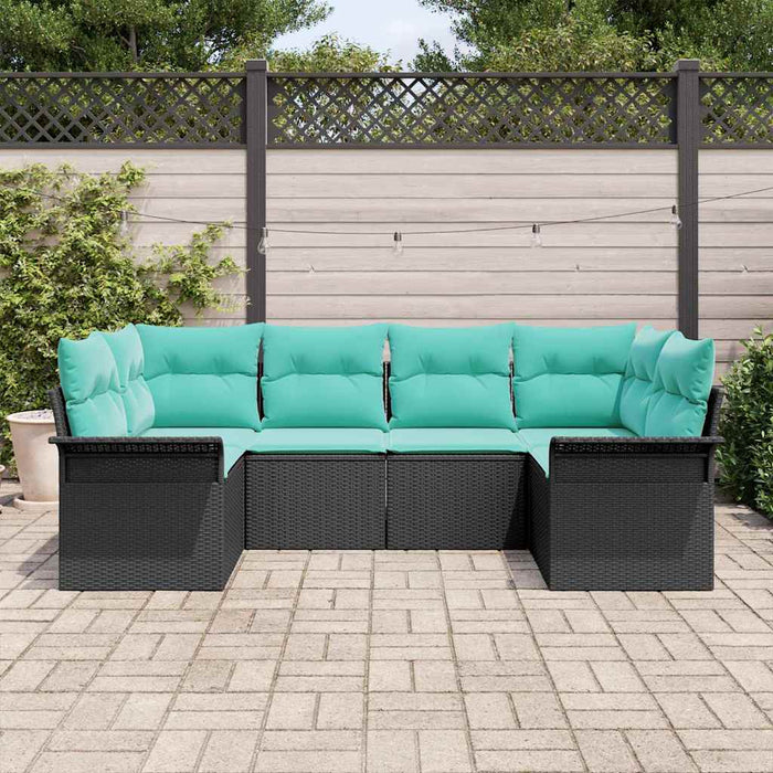 Set de canapele pentru grădină 6 pcs Negru Rattan poli - WALTI WALTI