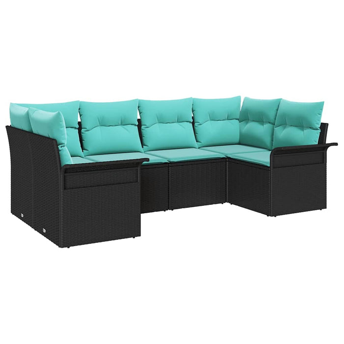 Set de canapele pentru grădină 6 pcs Negru Rattan poli - WALTI WALTI
