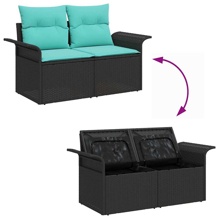 Set de canapele pentru grădină 6 pcs Negru Rattan poli - WALTI WALTI