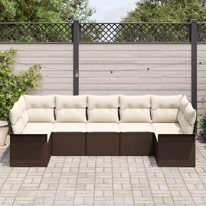 Set de canapele pentru grădină cu pernă 7 pcs Maro Rattan poli - WALTI WALTI