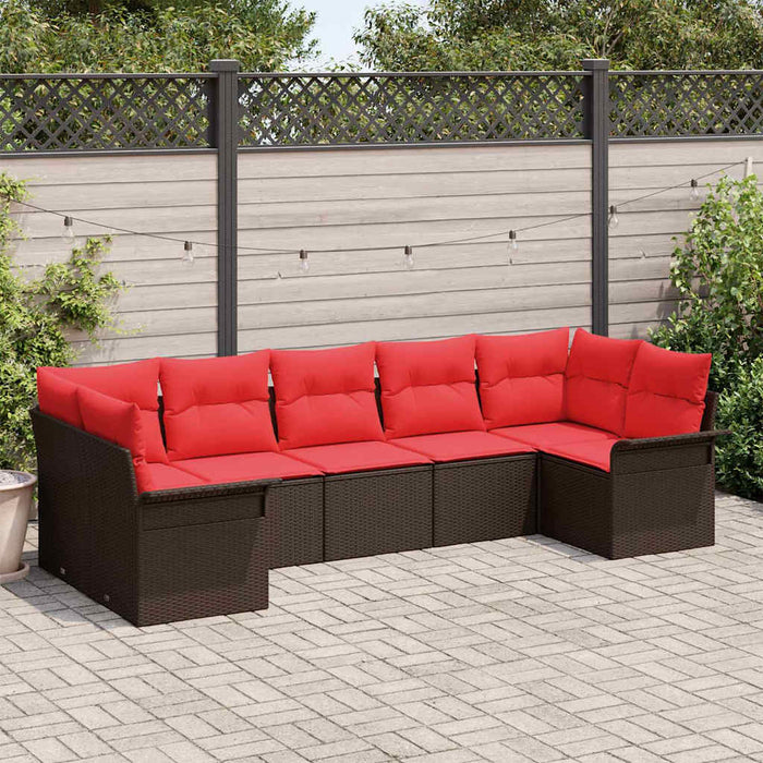 Set de canapele pentru grădină 7 pcs Maro Rattan poli - WALTI WALTI