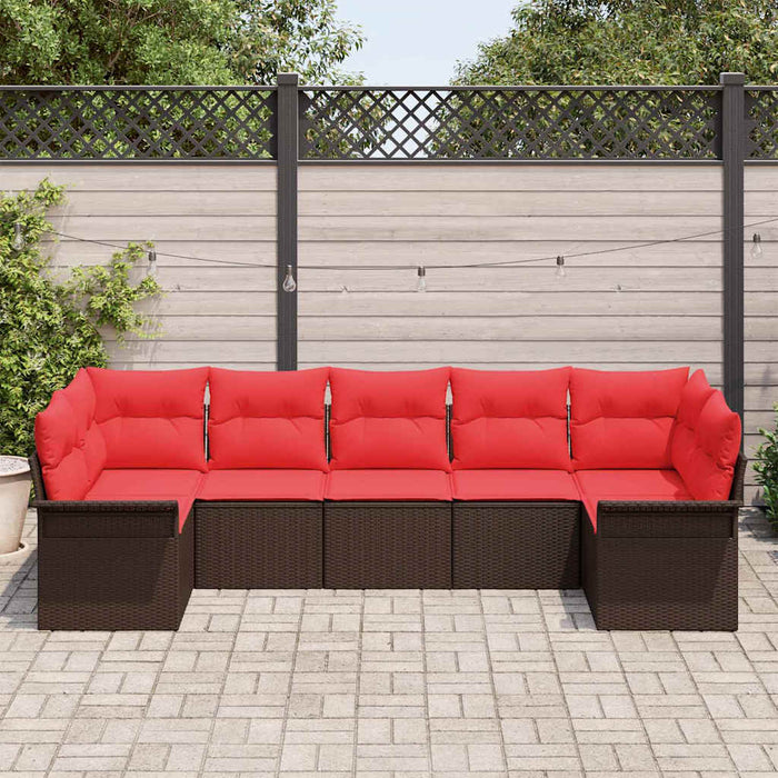 Set de canapele pentru grădină 7 pcs Maro Rattan poli - WALTI WALTI