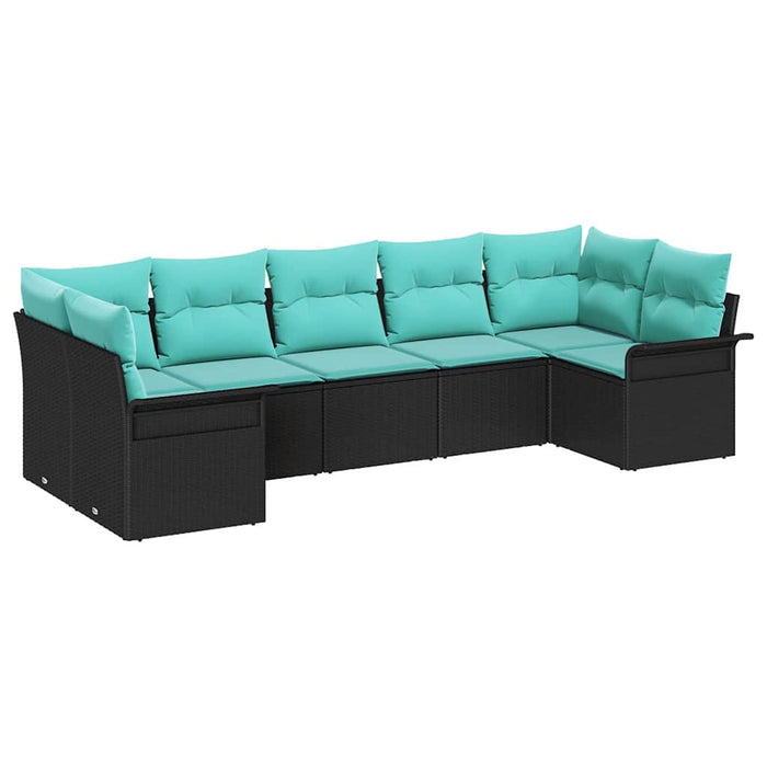 Set de canapele pentru grădină 7 pcs Negru Rattan poli - WALTI WALTI