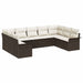 Set de canapele pentru grădină cu pernă 9 pcs Maro Rattan poli - WALTI WALTI