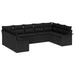 Set de canapele pentru grădină cu pernă 9 pcs Negru Rattan poli - WALTI WALTI