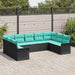 Set de canapele pentru grădină 9 pcs Negru poliratan - WALTI WALTI