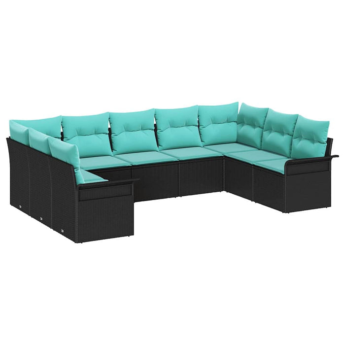 Set de canapele pentru grădină 9 pcs Negru poliratan - WALTI WALTI