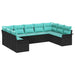 Set de canapele pentru grădină 9 pcs Negru poliratan - WALTI WALTI