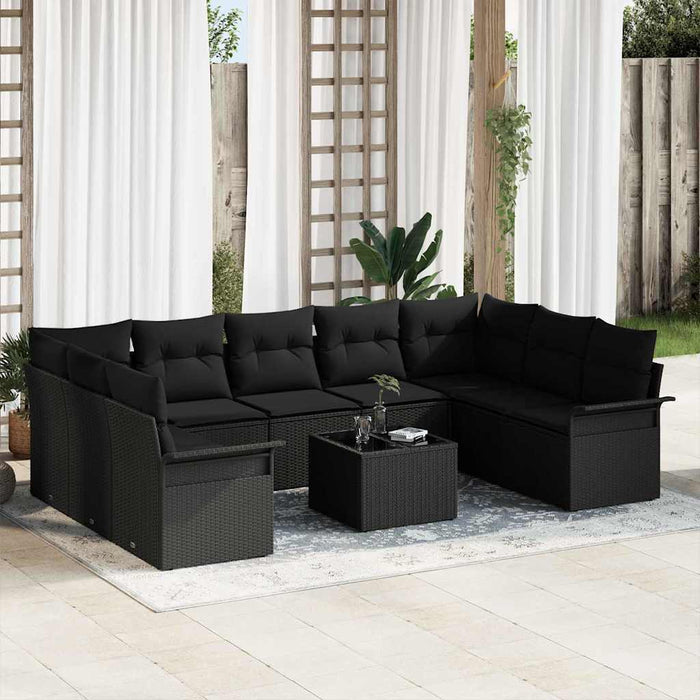 Set de canapele pentru grădină cu pernă 10 pcs Bej Rattan poli - WALTI WALTI