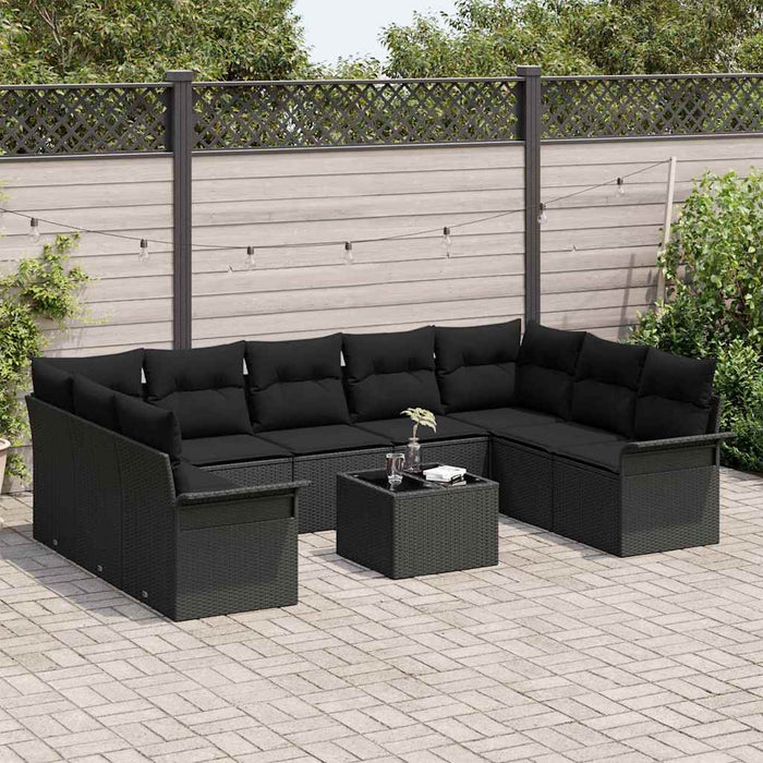 Set de canapele pentru grădină cu pernă 10 pcs Bej Rattan poli - WALTI WALTI