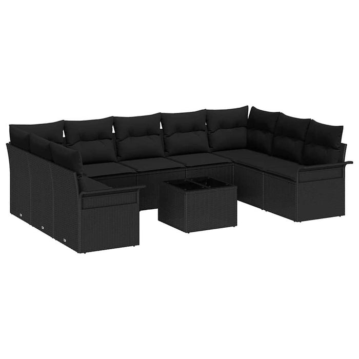 Set de canapele pentru grădină cu pernă 10 pcs Bej Rattan poli - WALTI WALTI
