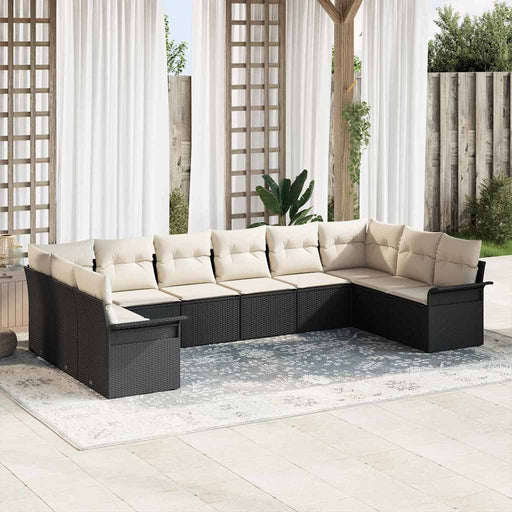 Set de canapele pentru grădină 10 pcs Negru Rattan poli - WALTI WALTI