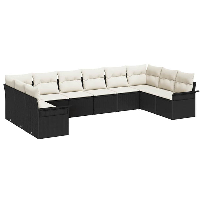 Set de canapele pentru grădină 10 pcs Negru Rattan poli - WALTI WALTI
