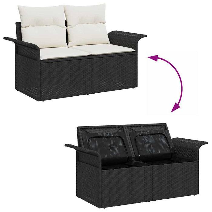 Set de canapele pentru grădină 10 pcs Negru Rattan poli - WALTI WALTI
