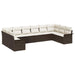 Set de canapele pentru grădină cu pernă 10 pcs Maro Rattan poli - WALTI WALTI