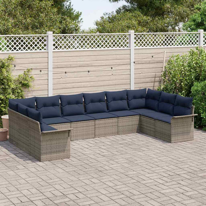 Set de canapele pentru grădină 10 pcs Gri deschis poliratan - WALTI WALTI