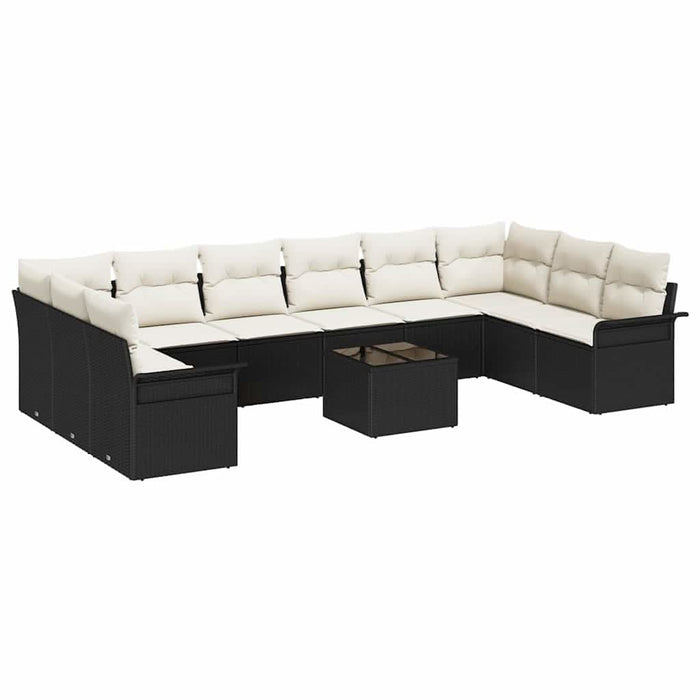 Set de canapele pentru grădină cu pernă 11 pcs Maro Rattan poli - WALTI WALTI