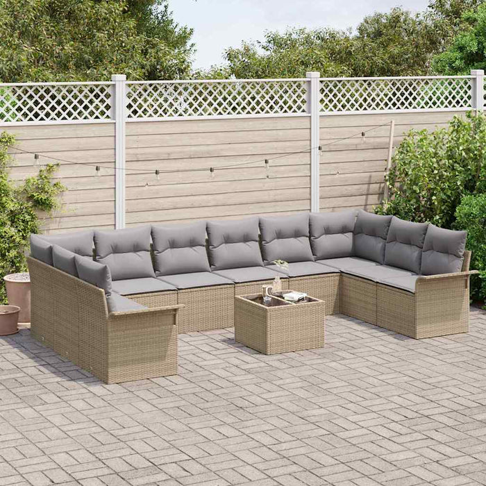 Set de canapele pentru grădină 11 pcs Negru Rattan poli - WALTI WALTI