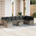 Set de canapele pentru grădină cu pernă 11 pcs Gri Rattan poli - WALTI WALTI