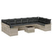 Set de canapele pentru grădină cu pernă 11 pcs Gri Rattan poli - WALTI WALTI