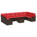 Set de canapele pentru grădină 11 pcs Maro poliratan - WALTI WALTI