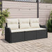 Set de canapele pentru grădină cu pernă 3 pcs Negru Rattan poli - WALTI WALTI