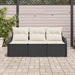 Set de canapele pentru grădină cu pernă 3 pcs Negru Rattan poli - WALTI WALTI