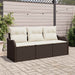 Set de canapele pentru grădină cu pernă 3 pcs Maro Rattan poli - WALTI WALTI
