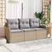 Set de canapele pentru grădină cu pernă 3 pcs Bej Rattan poli - WALTI WALTI