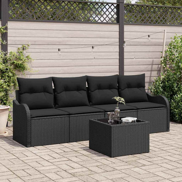 Set de canapele pentru grădină 5 pcs Negru 55 x 55 x 37 cm - WALTI WALTI