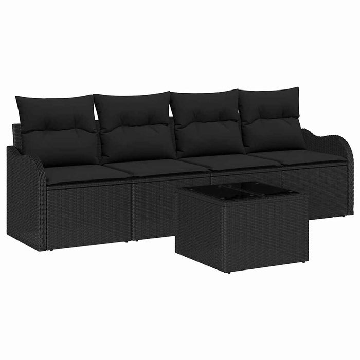 Set de canapele pentru grădină 5 pcs Negru 55 x 55 x 37 cm - WALTI WALTI