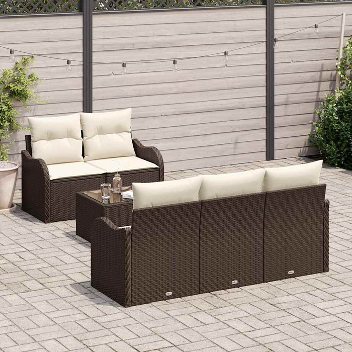 Set de canapele pentru grădină 6 pcs Maro, Crem 55 x 55 x 37 cm - WALTI WALTI
