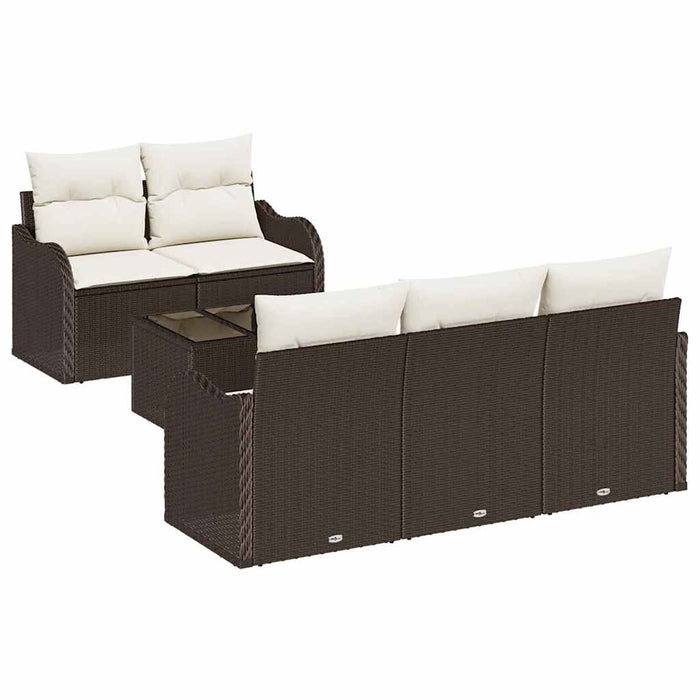 Set de canapele pentru grădină 6 pcs Maro, Crem 55 x 55 x 37 cm - WALTI WALTI