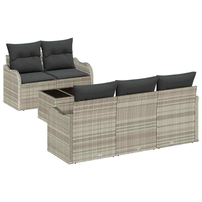 Set de canapele pentru grădină cu pernă 6 pcs Gri deschis - WALTI WALTI