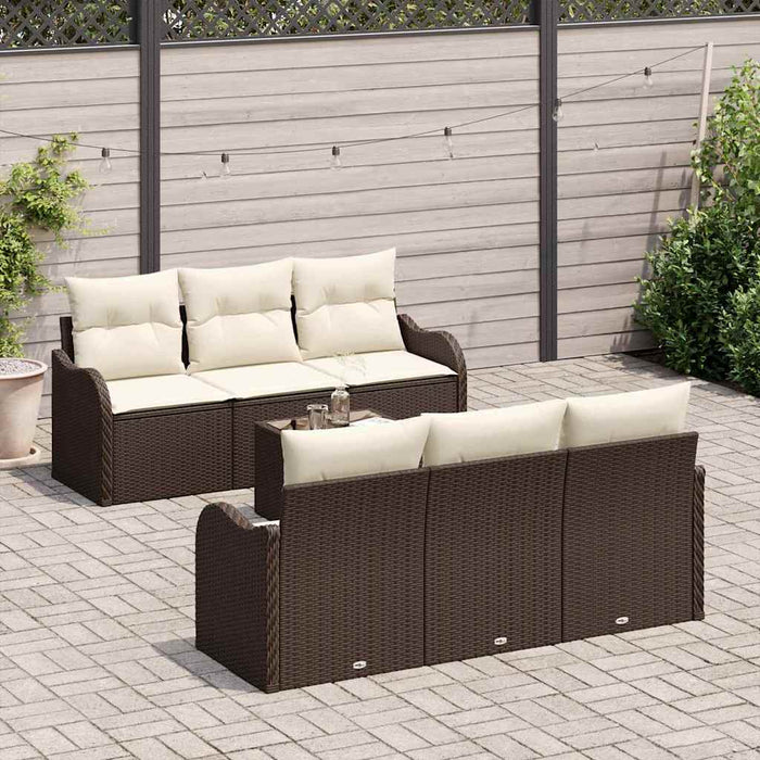 Set de canapele pentru grădină 7 pcs Maro, Crem 55 x 55 x 37 cm - WALTI WALTI